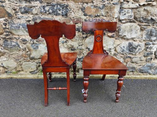 PAIR OF 19TH CENTURY MAHOGANY HALL CHAIRS - ADDITIONAL PHOTO 3