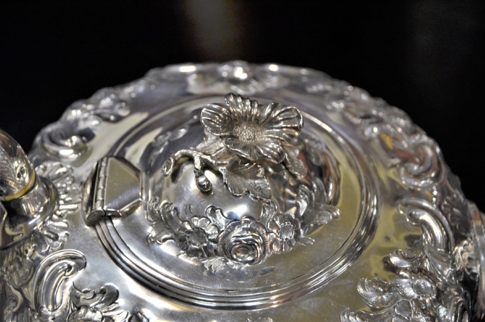 Victorian silver tea pot View II