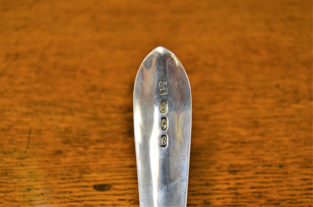 Irish silver strainer spoon View V