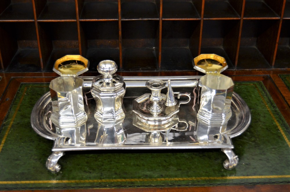 Victorian silver desk set