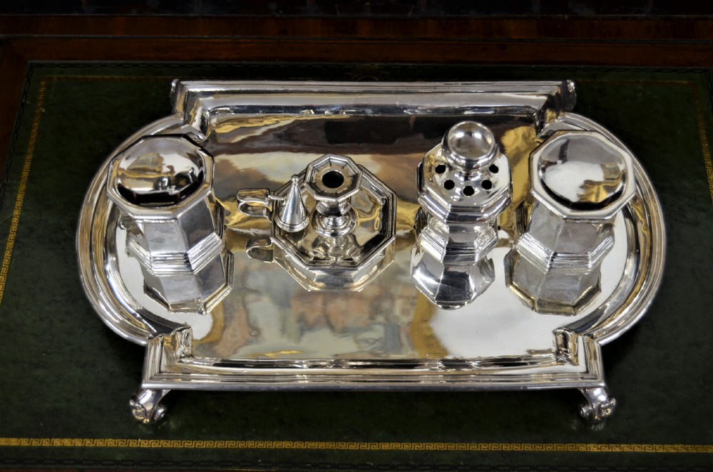 Victorian silver desk set View II