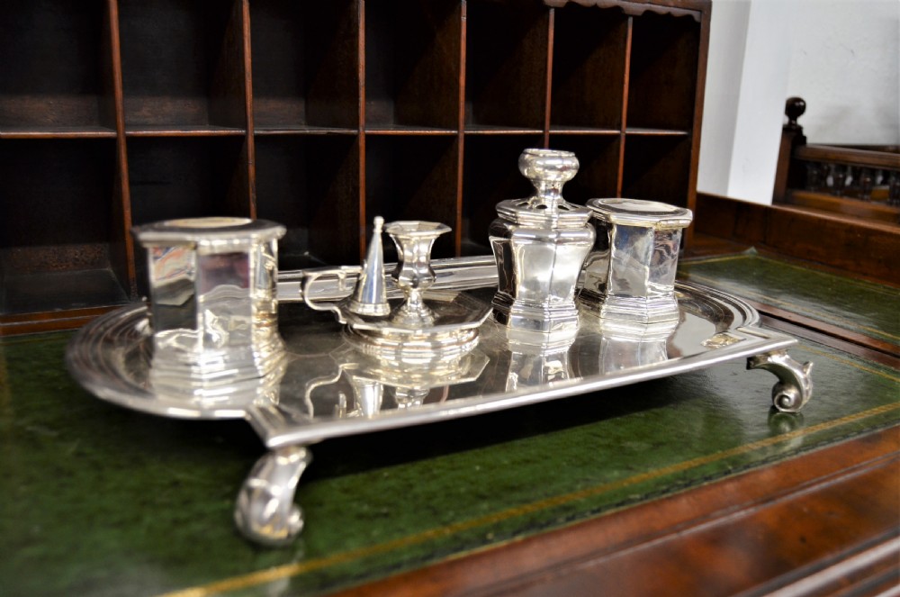 Victorian silver desk set View III