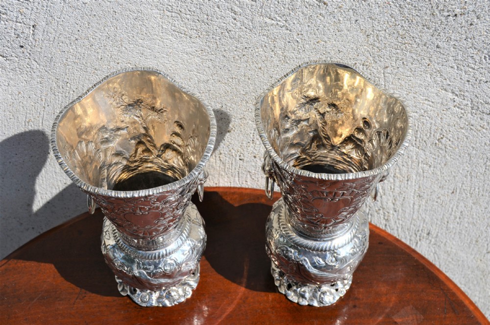 Pair of victorian silver vases View IV