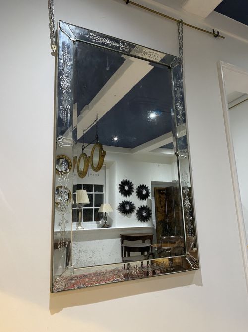 LARGE RECTANGULAR VENETIAN MIRROR CIRCA 1920