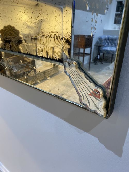 LARGE RECTANGULAR VENETIAN MIRROR CIRCA 1920 - ADDITIONAL PHOTO 3