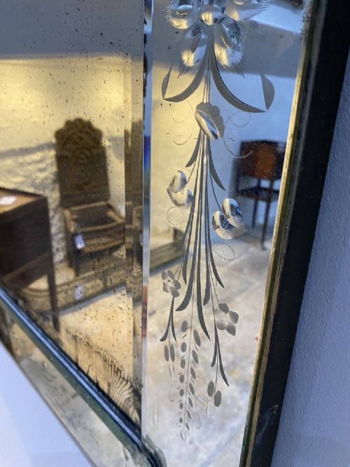 LARGE RECTANGULAR VENETIAN MIRROR CIRCA 1920 - ADDITIONAL PHOTO 4