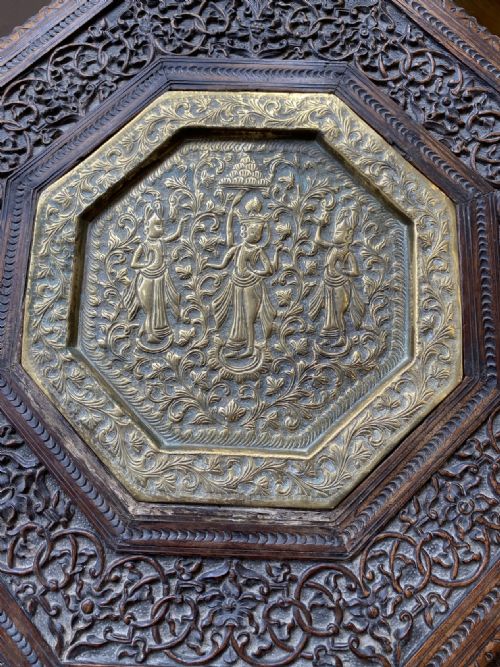 19TH CENTURY CARVED INDIAN SANDALWOOD TABLE - ADDITIONAL PHOTO 3