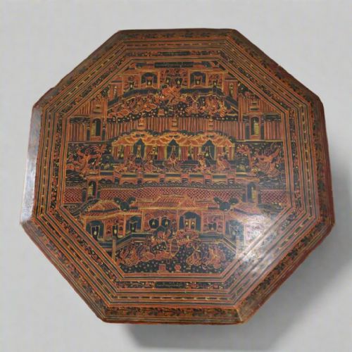 LACQUERED BURMESE TABLE CIRCA 1920 - ADDITIONAL PHOTO 1