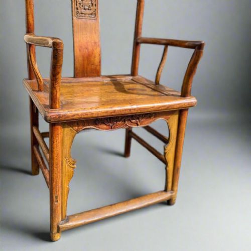 AN EXCELLENT PAIR OF QUALITY 19TH CENTURY CHINESE ELM ARMCHAIRS - ADDITIONAL PHOTO 2