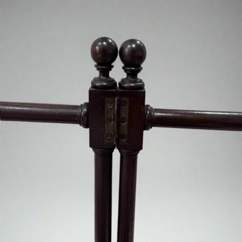19TH CENTURY MAHOGANY FOLDING TOWEL STAND WITH TURNED RAILS - ADDITIONAL PHOTO 1