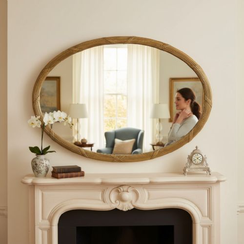 WILLIAM IV LARGE OVAL OVERMANTLE MIRROR - ADDITIONAL PHOTO 1