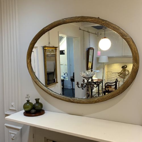 WILLIAM IV LARGE OVAL OVERMANTLE MIRROR