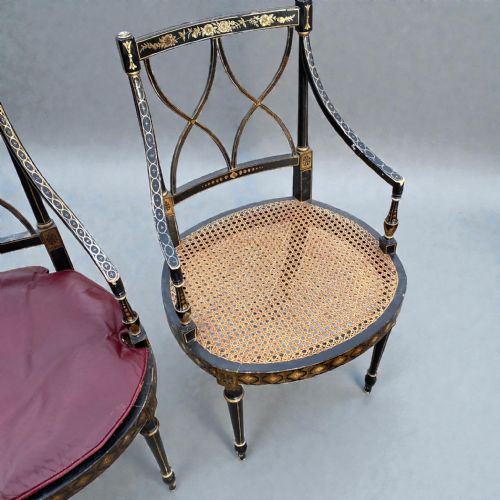 19TH CENTURY PAIR OF OPEN ARMCHAIRS - ADDITIONAL PHOTO 2