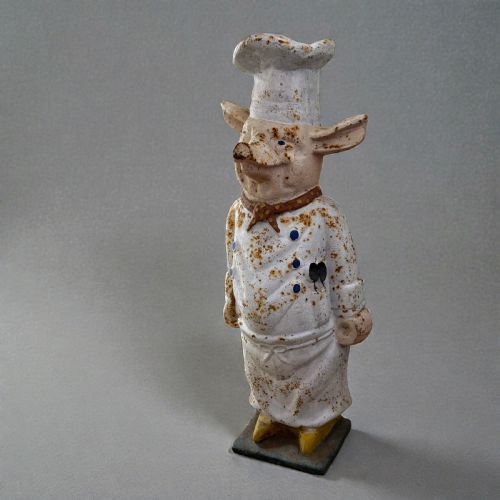 ORIGINAL CAST IRON BUTCHER SHOP PIG CIRCA 1900 - ADDITIONAL PHOTO 2
