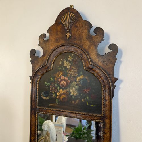 GEORGE II STYLE BURR WALNUT PIER MIRROR - ADDITIONAL PHOTO 2
