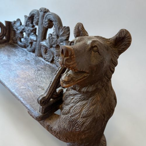 19TH CENTURY BLACK FOREST BEAR HALL SEAT - ADDITIONAL PHOTO 5
