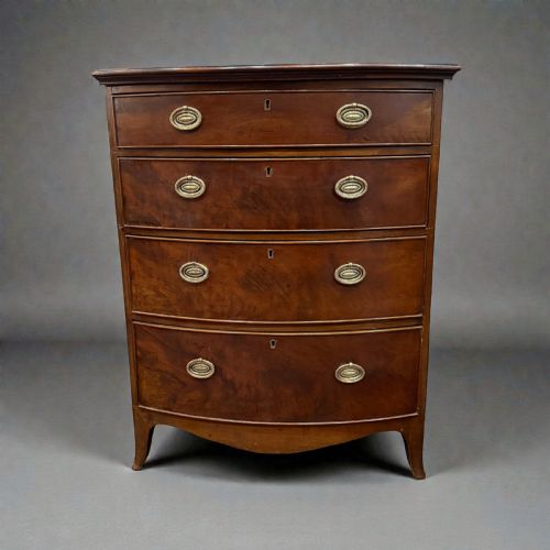 SMALL GEORGIAN STYLE BOWFRONT CHEST OF DRAWERS CIRCA 1910