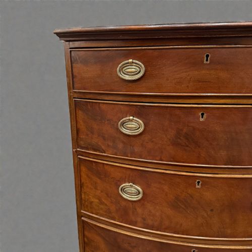 SMALL GEORGIAN STYLE BOWFRONT CHEST OF DRAWERS CIRCA 1910 - ADDITIONAL PHOTO 1