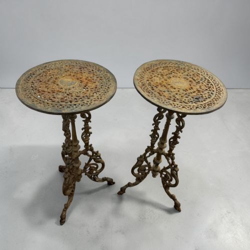 PAIR OF VICTORIAN CAST IRON GARDEN TABLES - ADDITIONAL PHOTO 1