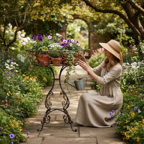 19TH CENTURY FRENCH WIRE WORK PLANT STAND - ADDITIONAL PHOTO 4