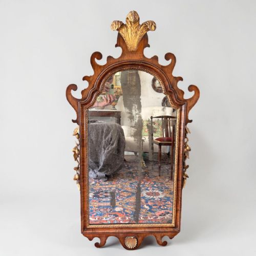 Georgian Carved Walnut Mirror