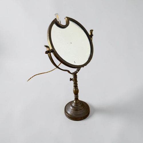 Edwardian Brass Shaving Mirror