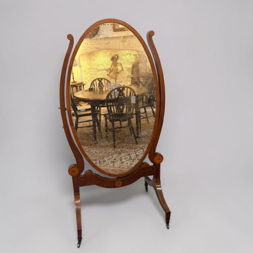 19th Century Mahogany Cheval Mirror