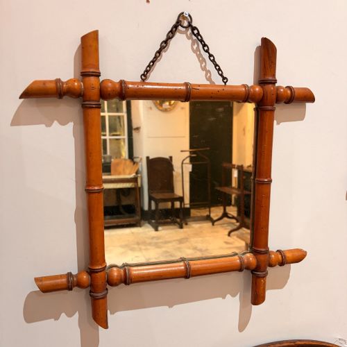 Small Faux Bamboo Mirror