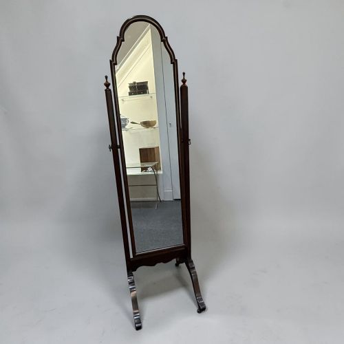 Edwardian Mahogany Cheval Dressing Mirror