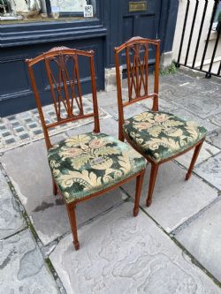 PAIR OF SATINWOOD REGENCY BEDROOM CHAIRS CIRCA 1830