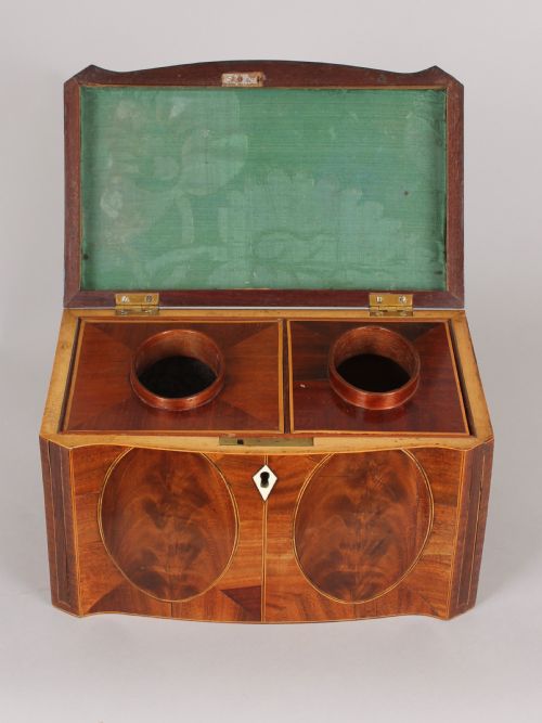 fig 1. Fine George III Period Serpentine-fronted Mahogany Tea-caddy