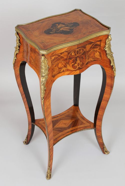 Mid Nineteenth Century French Kingwood and Marquetry Table