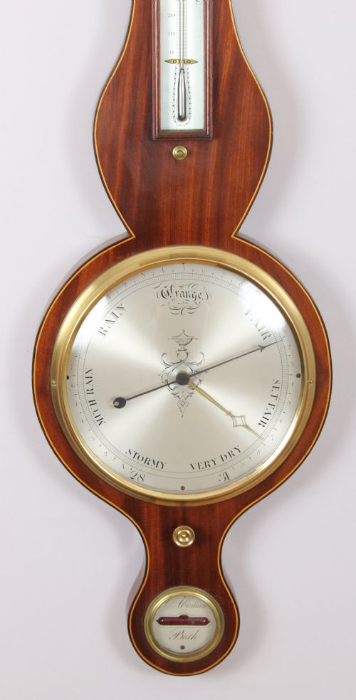 fig 1. Early 19th Century Mahogany Wheel Barometer by Abraham of Bath