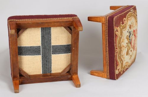 fig 1. Pair of Late George III Period Satin-birch Foot-stools