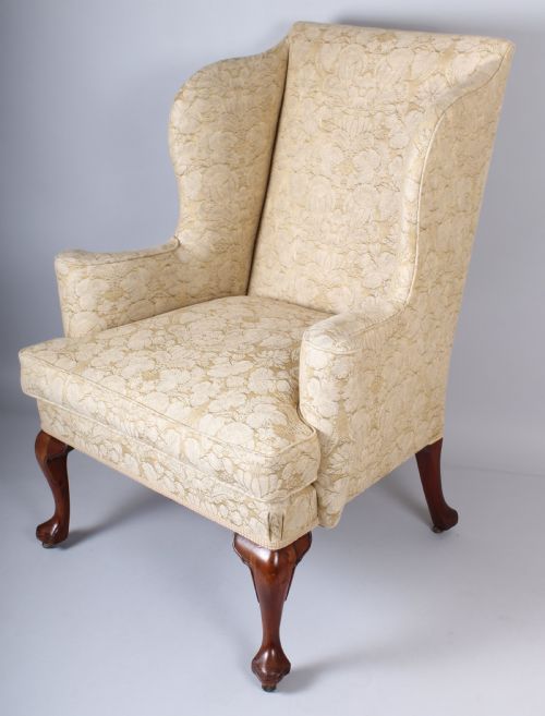 Wing Arm-chair on Walnut Cabriole Legs