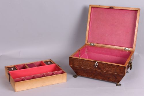 fig 1. Regency Period Burr Yew Work-box