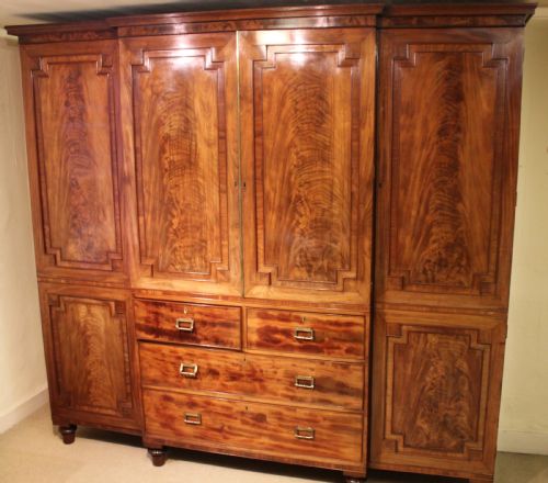 George IV Period Mahogany Breakfront Wardrobe