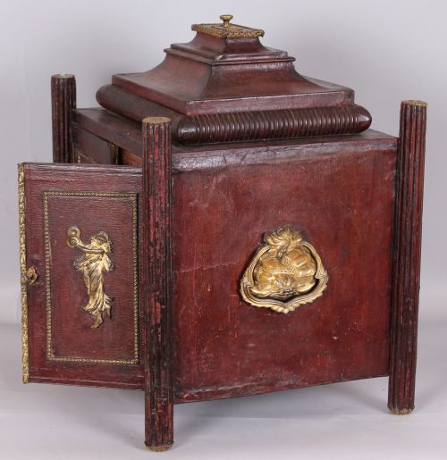 EARLY 19TH CENTURY TOOLEDLEATHER AND GILTBRASS MOUNTED TABLECABINET - ADDITIONAL PHOTO 3
