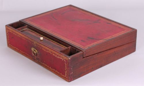 EARLY 19TH CENTURY TOOLEDLEATHER AND GILTBRASS MOUNTED TABLECABINET - ADDITIONAL PHOTO 4