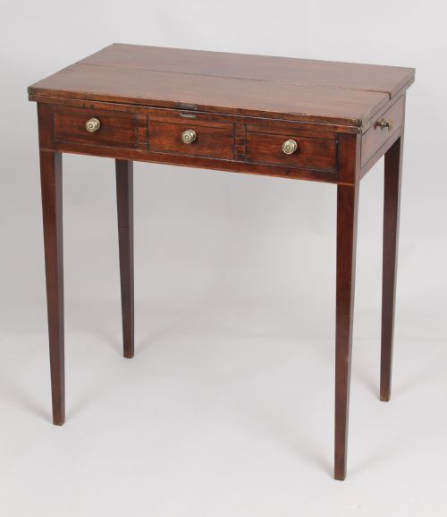 Unusual George III Period Mahogany Flap-top 'Patience' Occasional-table