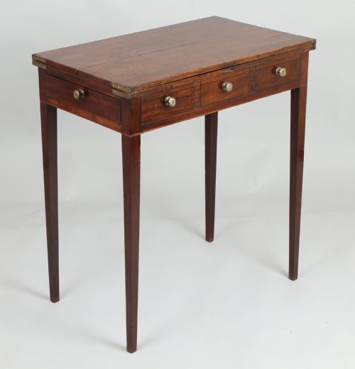 fig 1. Unusual George III period mahogany flap-top 'patience' occasional-table