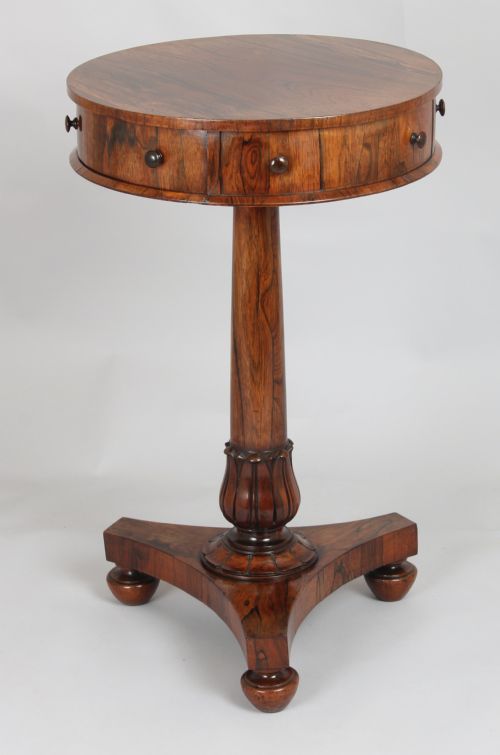 Small George IV Period Rosewood Drum-table