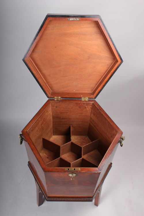 fig 1. George III period mahogany hexagonal wine-cooler