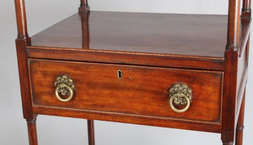 fig 1. George III period mahogany tall whatnot with four shelves