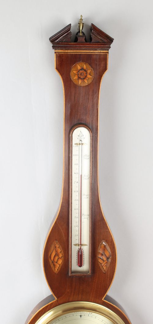EARLY NINETEENTH CENTURY MAHOGANY WHEEL BAROMETER BY F SALTERI CO NOTTINGHAM - ADDITIONAL PHOTO 1