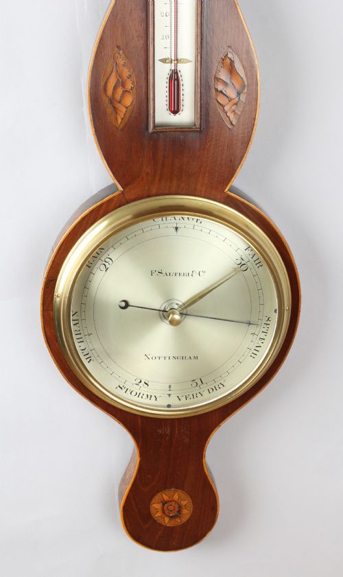 EARLY NINETEENTH CENTURY MAHOGANY WHEEL BAROMETER BY F SALTERI CO NOTTINGHAM - ADDITIONAL PHOTO 2