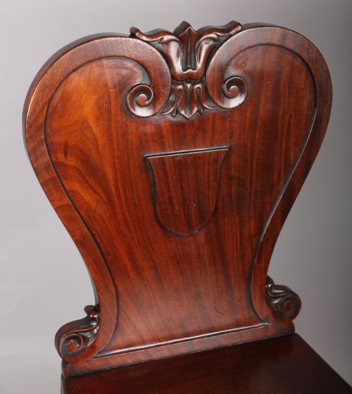 fig 2. Pair of William IV period mahogany hall-chairs 
