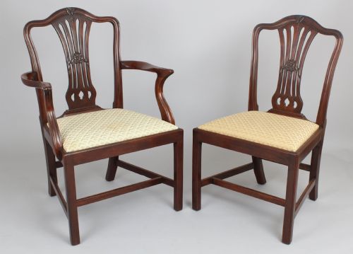 A Good Quality Set of Eight Mahogany Dining-chairs in the Hepplewhite Style