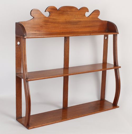Set of Small George IV Period Pale Mahogany Hanging Shelves