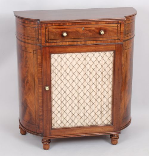 Fine George IV Period Mahogany Bow-ended Chiffonier of Unusually Small Proportions